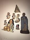 Friends Of The Feather And Enesco Resin Indian Figurines Lot Of 7 Figures