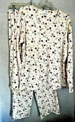 Juego de pijama floral de algodón tejido Classic Elements 2 piezas talla L (14-16) manga larga Foto 1 de 4