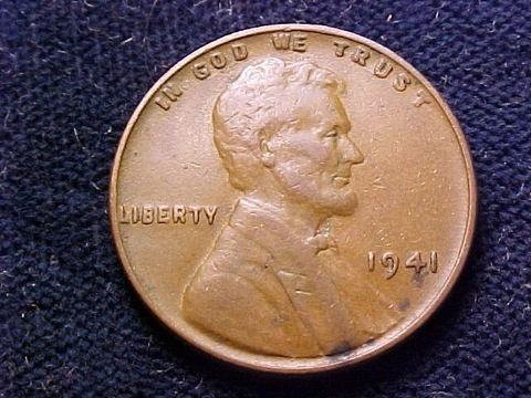 1941 Doubled Die Obverse Lincoln Cent; Very Fine condition Cover
