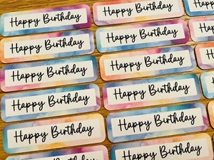 15x Tarjetas de Feliz Cumpleaños Toppers Sentimientos Banderas Acuarela Hacer Tarjetas - Imagen 1 de 2