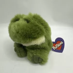 Vintage Puffkins 1994 Lily Green Frog 4 Zoll Plüschtier mit Etikett Swibco - Bild 1 von 7
