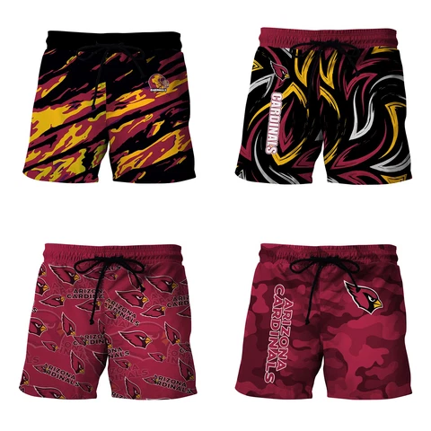 Arizona Cardinals Mens Pockets Board Shorts Casual Drawstring Beach Swim Trunks Cover