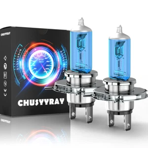 H4 9003 Halogen Bulbs High/Low Beam White Motorcycle Headlight High Power 2pcs - Picture 1 of 12