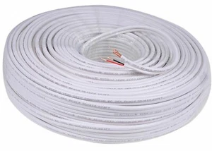 100 m Escopeta Blanca RG59 Cable Coaxial CCTV Cámara de Seguridad CC Alimentación y Vídeo Plomo - Imagen 1 de 5