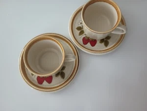 Mikasa Luscious Strawberry Pattern Cup & Saucer Set Of 2 - Picture 1 of 6
