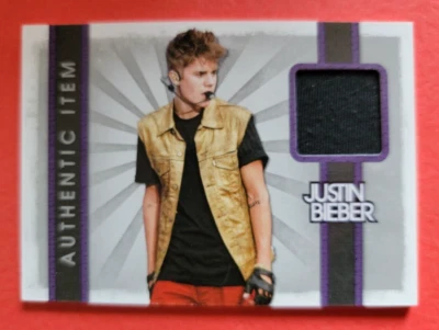 JUSTIN BEIBER WORN RELIC SWATCH MATERIAL WARDROBE PIECE CARD 2012 PANINI BABY - Image 1 of 2