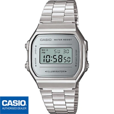CASIO A168WEM-7EF⎪A168WEM-7⎪Original⎪Vintage ICONIC⎪Plata⎪RETRO⎪Vintage - Imagen 1 de 4