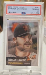 2018 Topps Living Set #140 Brandon Crawford *PSA 10 gemas como nuevo* gigantes - Imagen 1 de 2