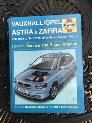 VAUXHALL ASTRA MK4 ZAFIRA 98-00 HAYNES WORKSHOP MANUAL  - Image 1 of 2