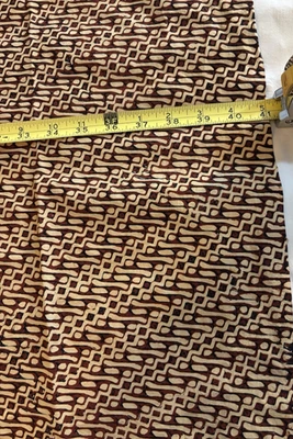 Hand Died Batik Fabric 41” X 86” Brown, Black, Tan- All Edges Finished, 2.3 Yds. - Image 1 of 4
