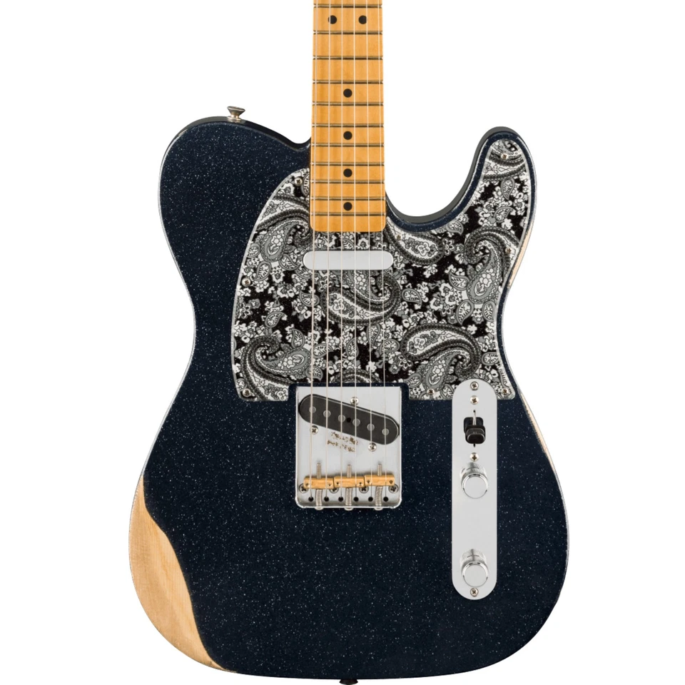 Fender Brad Paisley Signature Road Worn Telecaster E/G, Maple FB, Black Sparkle - Imagem 1 de 4
