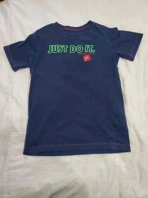 Nike T-Shirt Boy’s Sz L Navy Blue Just Do It Nike Sportswear Crew Neck Pullover - Image 1 of 4