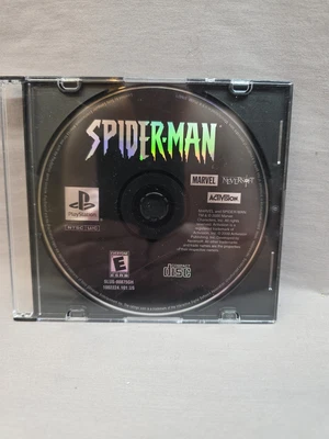 Spider-Man (Sony PlayStation, PS1, 2000) Disc Only Tested Rare Retro Black  - Image 1 of 4