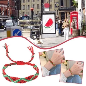 .&&Palestinian Watermelon Handmade Woven Bracelet New U1I1 - Picture 1 of 16