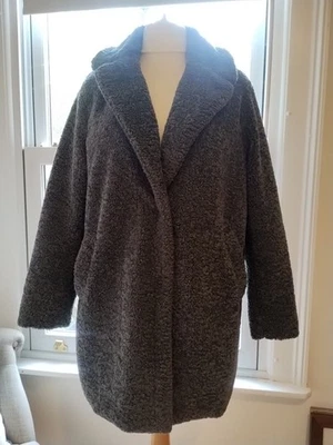 New Look Teddy Coat Grey Size 16 Hardly Worn - Image 1 of 4
