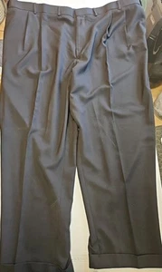 Van Heusen Men's 52x29 Dress Pants Big & Tall Flex Stretch Flat Front Black NWT - Picture 1 of 10