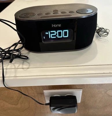 iHome iBT38G Bluetooth стерео двойной будильник радио с шнур питания проверен - Изображение 1 из 4