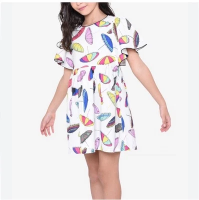 Sonia Rykiel зонтик печать хлопок флаттер рукав платье девочек 12 пляж зонт - Изображение 1 из 4