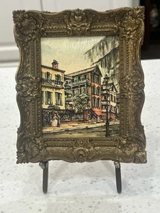 Vintage gerahmte Lithographie Druck Künstler John Jayson, "Meeting Street, Charleston, SC" - Bild 1 von 12