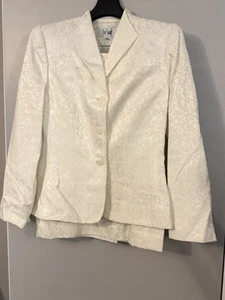 Le SUIT Women 2PC Cream Polyester Lined Skirt Suit Size 6 Workwear - Bild 1 von 12