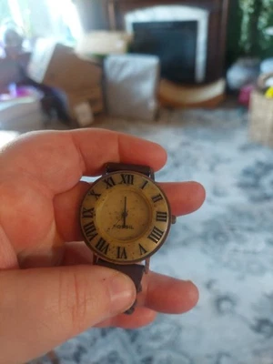 Vintage Fossil 38mm Quartz Watch BW-6705 RARE Stone on Copper Roman Numerals  - Image 1 of 2