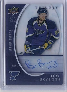 2008-09 UPPER DECK TRILOGY BRAD BOYES UD ICE SCRIPTS AUTO SIGNATURE BLUES - Bild 1 von 1
