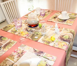 Tischset - Platzset in Ostern-Motiv mit Fleckenschutz 35 x 45 cm mit Briefecke - Bild 1 von 10