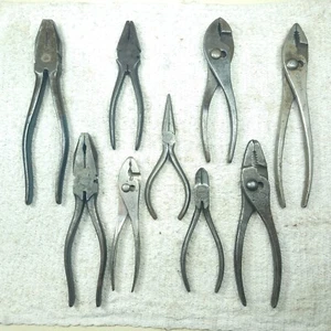 Vintage Pliers - Lineman, Slip Joint, Side Cutters. Kraeutter Wards (9) Tools - Picture 1 of 10