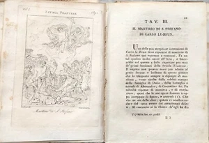 1816 INCISIONE IL MARTIRIO DI SANTO STEFANO CARLO LE BRUN MORELLI - Imagen 1 de 1
