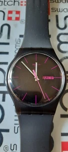 Swatch Rebel Brown SUOC700 2010 NewGent 41mm Rubber - Picture 1 of 4