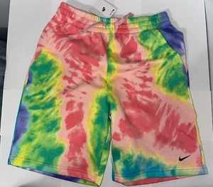 Nike Boys' Sportswear Club Tie Dye Fleece Shorts DV0063-658 Arctic Punch SZ XL - Picture 1 of 3