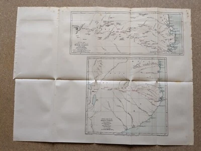 1882 general and route Map of the Makua country Mozambique antique vintage - Image 1 of 4