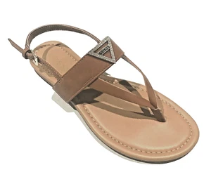 Sandalias planas de verano Guess Los Angeles marrones doradas (WGNSHELL-R) varios tamaños - Imagen 1 de 5