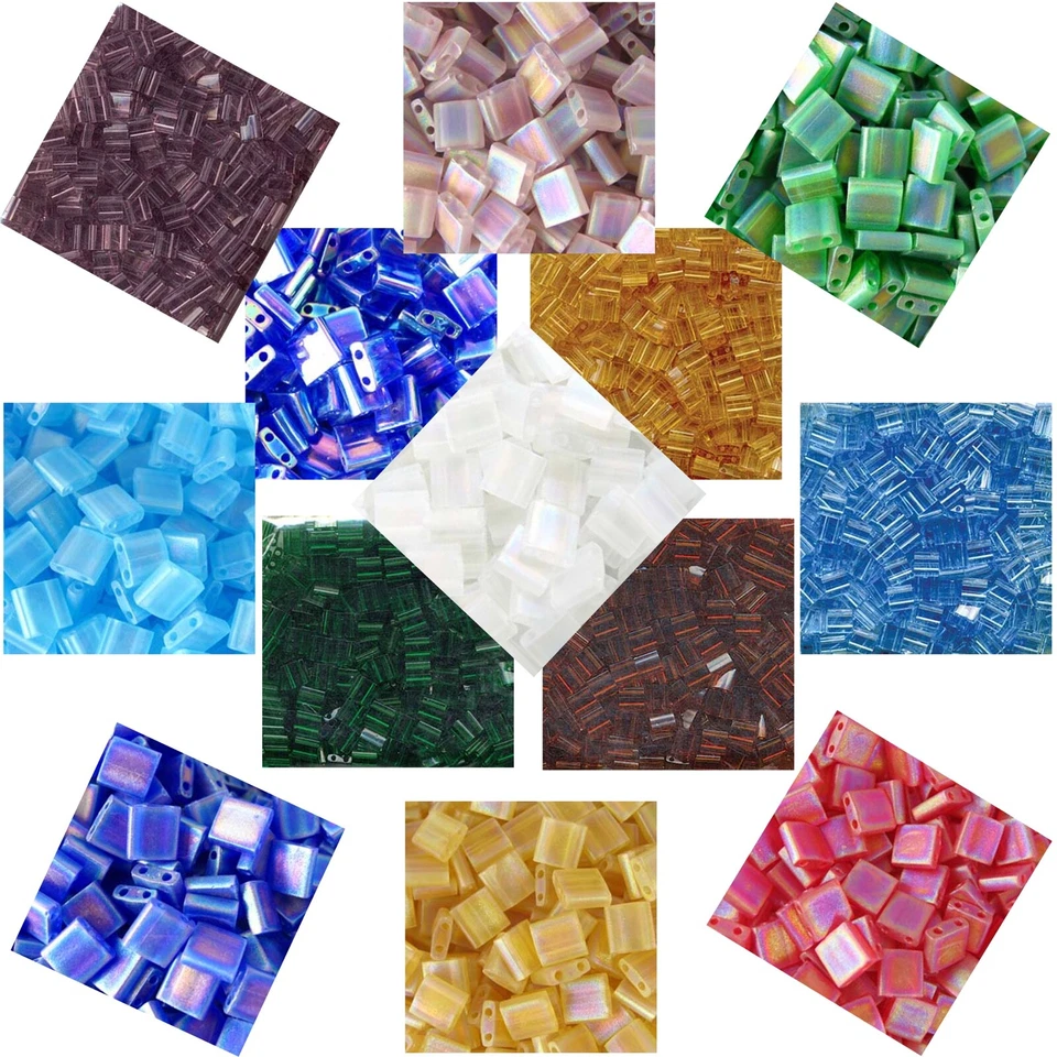 Miyuki Tila Seed Beads 5mm x 1 mm Transparent Beads Approx. 7.2 Gram Many Colors - Image 1 of 1