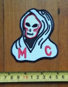 Vintage OUTLAW M.C. Biker REAPER Motorcycle Hot Rod Patch Sew On  - Picture 1 of 4