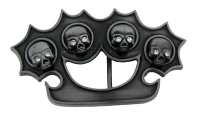 Skull Belt Buckle Gothic New Antique Knuckle Costume Metal Fashion Mens Skeleton - Image 1 of 2