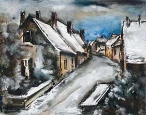 Maurice de Vlaminck Village Street Under The Snow Canvas Print 16 x 20 - Picture 1 of 4