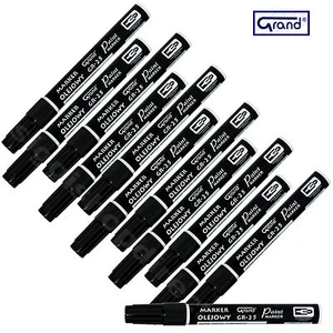 12x MARCADOR DE LÁPIZ PERMANENTE NEGRO IMPERMEABLE para azulejos de plástico de cartón de vidrio - Imagen 1 de 4