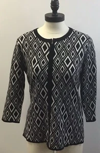 Womans Coldwater Creek Black and White Sweater size M 10-12 - Picture 1 of 2
