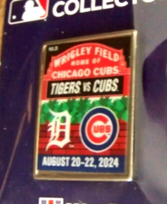 2024 Detroit Tigers Chicago Cubs pin Wrigley Field NY MLB c45969 - Image 1 of 4