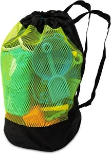 Beach Toy Bag - Large Mesh Beach Bag, Cute Foldable Backpack, Beach Essentials f - Picture 1 of 8