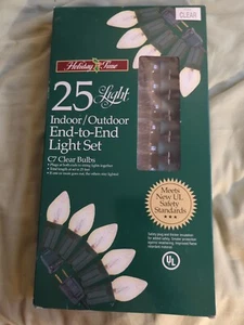 Holiday Time Clear White Glow C7 25 count indoor/outdoor 25 ft VINTAGE - Picture 1 of 2