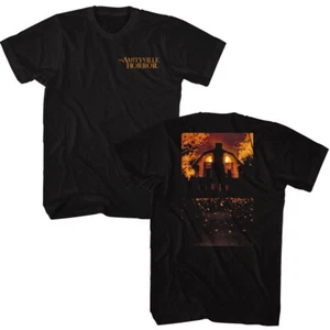 The Amityville Horror Lights On Moon Lit Trees & Movie Logo Men's T Shirt  - Picture 1 of 9