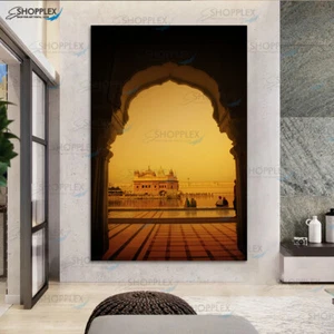 Golden Temple Home Decor Single pc Art Canvas Print Wall Art - Picture 1 of 8