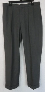 Mens Vintage Polo Ralph Lauren Wool Gray Pleated Dress Pants Slacks 35x30 - Picture 1 of 10