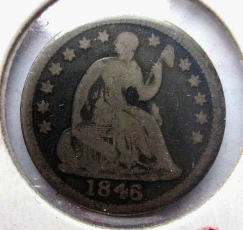 1846 SEATED LIBERTY HALF DIME 5c COIN PHILADELPHIA MINT VERY RARE COIN KEY DATE Cover