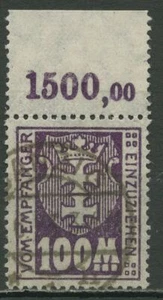 Marca de puerto Gdansk 1923 escudo de armas pequeño WZ X con borde superior, P 24 X sellado en oro - Imagen 1 de 1