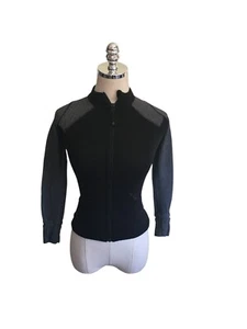 Ivivva Jacket Girl's Size XS Black Gray Long Sleeve Zip Up Sweat Shirt - Picture 1 of 6