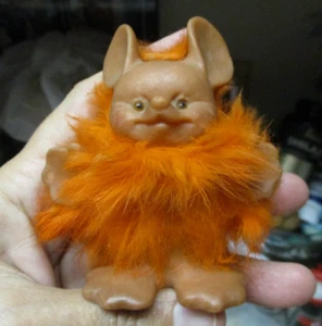 Vintage Jobby MOUSE W. GERMANY Figur Spielzeug 3,5" Kaninchenfell 1968 Troll Puppe - Bild 1 von 7