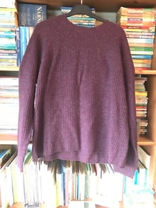 Seasalt Dicken jumper, aubergine,size 20, deluxe 100%lambswoolraglan sleeves rib - Picture 1 of 8